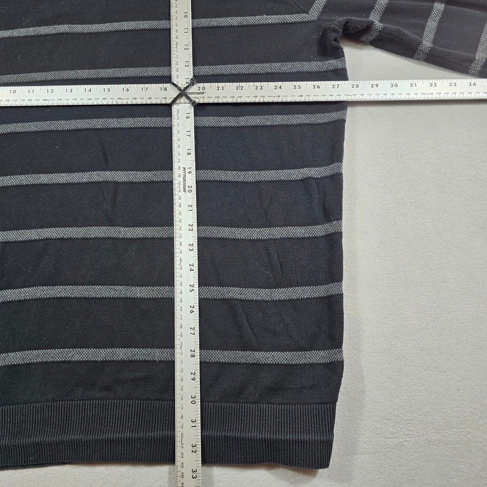 Goodfellow Mens 3XB Tall Black Striped Crewneck Sweater 100% Cotton Long Sleeve - Picture 6 of 8